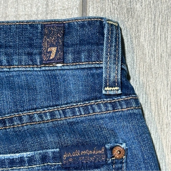 7 FOR ALL MANKIND 7FAM ROXANNE Whiskered Low Rise Skinny Jeans 27 - Picture 12 of 12